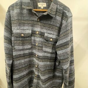 Billabong Gray Striped Casual Button Down Shirt